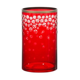 Jar Candle Holder Red Bubbly