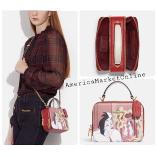 กระเป๋าหนัง COACH/ DISNEY X COACH BOX CROSSBODY WITH CRUELLA MOTIF (COACH CC377)