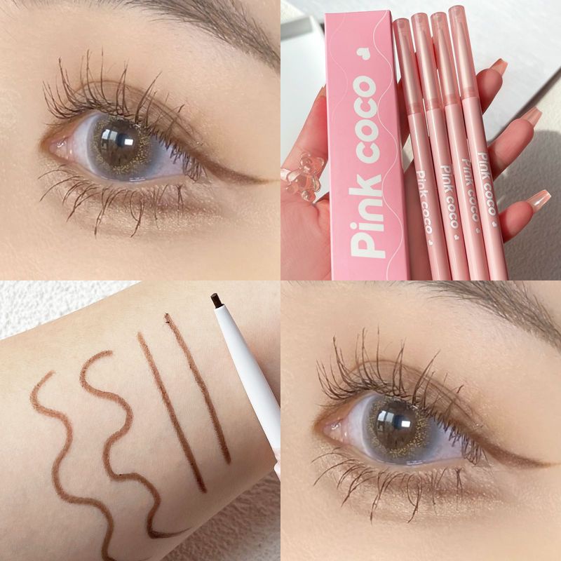 PINK COCO ชุดเครื่องแบบธรรมชาติ อายไลเนอร์ แบบบาง และเนียน ไม่เลอะง่าย กันน้ํา สําหรับแต่งหน้า