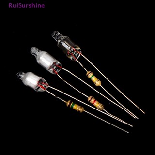 Ruisurshine ใหม่ หลอดไฟนีออน 4*10 มม. 5*13 มม. 220V สีแดง ฟ้า เขียว 10 ชิ้น