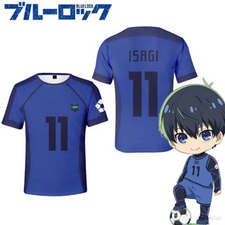 เสื้อยืดแขนสั้นลําลอง ขนาดใหญ่ พิมพ์ลายการ์ตูนอนิเมะคอสเพลย์ Jersey Blue Lock น่ารัก สําหรับผู้ชาย และผู้หญิง