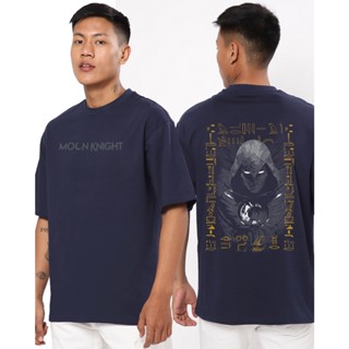 Mens Blue Moon Knight Graphic Printed Oversized T-shirt เสื้อคู่ เสื้อครอปสายฝอ เสื้อยืดถูกๆ เสื้อยืดไม่ต้องรีด