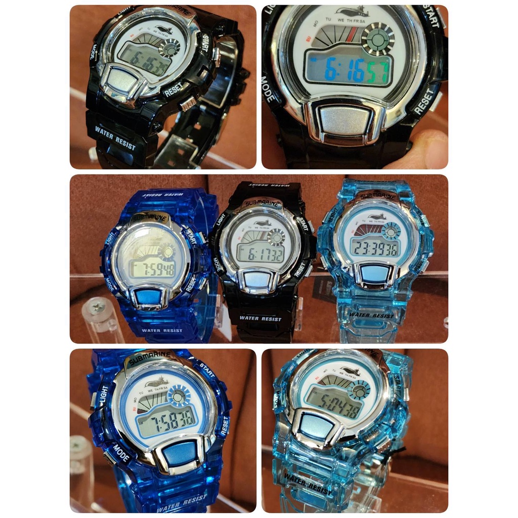 นาฬิกาข้อมือผู้ชาย US SUBMARINE แท้ ทรงสปอร์ตนาฬิกาข้อมือระบบDIGITAL สายซิลิโคน แสดงวันที่/จับเวลา ก