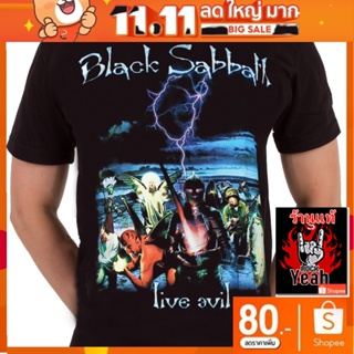 เสื้อวง Black Sabbath เสื้อลาย แบล็กแซ็บบาธ เสื้อยืดผู้ชาย Rock เสื้อวินเทจ RCM1585