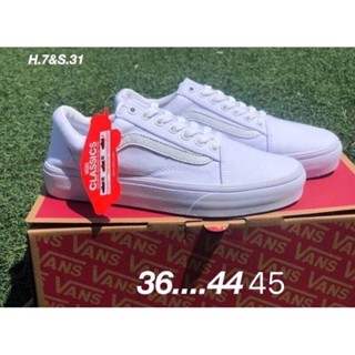 Vans Old Skool (size36-45)ขาวล้วน 499