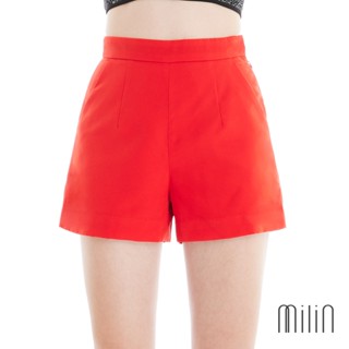 [MILIN] Slight Shorts Flat front high waist shorts กางเกงขาสั้นเอวสูงซิปข้าง