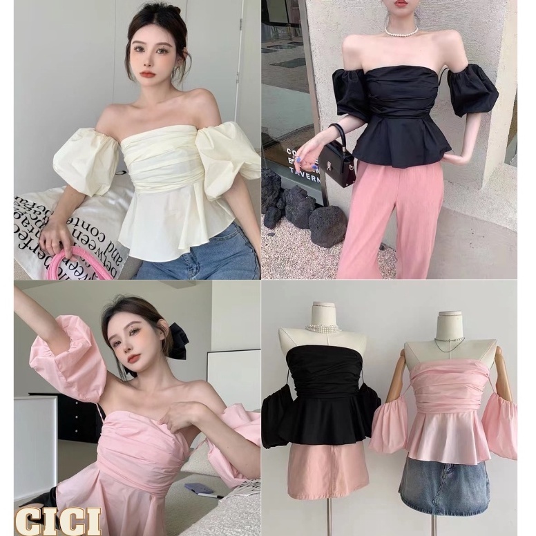 ส่งทันที Cici ❣🇹🇭🚚พร้อมส่ง❣(J232)เสื้อแขนสั้นตรงแขนพองแบบน่ารัก แมชได้ทุกลุค เก๋ไก๋ปลายสัปดาห์สุดๆ