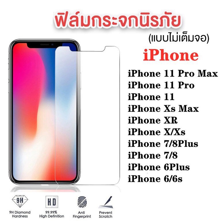 ฟิล์มกระจกใส ฟิล์มกระจกนิรภัย (ไม่เต็มจอ) ของแท้! เคสโทรศัพท์มือถือ กระจกนิรภัย 9H สําหรับ iPhone 13