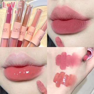 【 Lovelin 】 CACE Fun double head lip glaze 6 สีเสริมยอดนิยมแต่งหน้าลิปสติกนักเรียน affordable matte