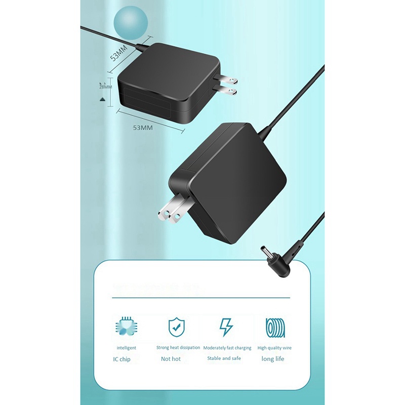 อะแดปเตอร์ชาร์จแล็ปท็อป 33W 19V 1.75A 4.0X1.35 ยาว 1.8 ม. ปลั๊ก US สําหรับ ASUS S200E X202E X201E Q200 S200L S220 X453M F453 #5