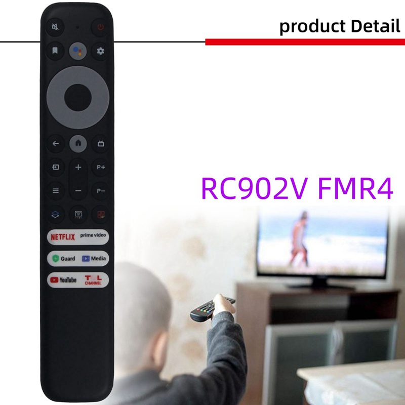 รีโมทคอนโทรลอุปกรณ์เสริมสีดําเปลี่ยน RC902V FMR4 สําหรับ TCL LED 4K สมาร์ททีวี 40S330 32S330 43S434 