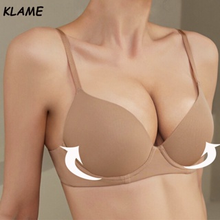 Klame A B Cup Wire Free Bralette Japan Glossy Seamless Bra สําหรับผู้หญิง Push Up Thin Cup ชุดชั้นในหญิงสบายรวบรวมชุดชั้นในหน้าอก KLM097