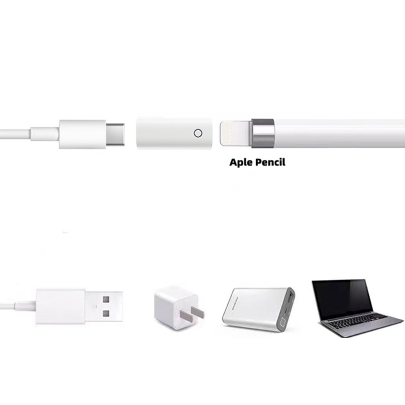 Fuf หญิง Type-C ถึงหญิง iOS 8Pin Charger Converter Connector สําหรับ iOS ดินสอ 1st