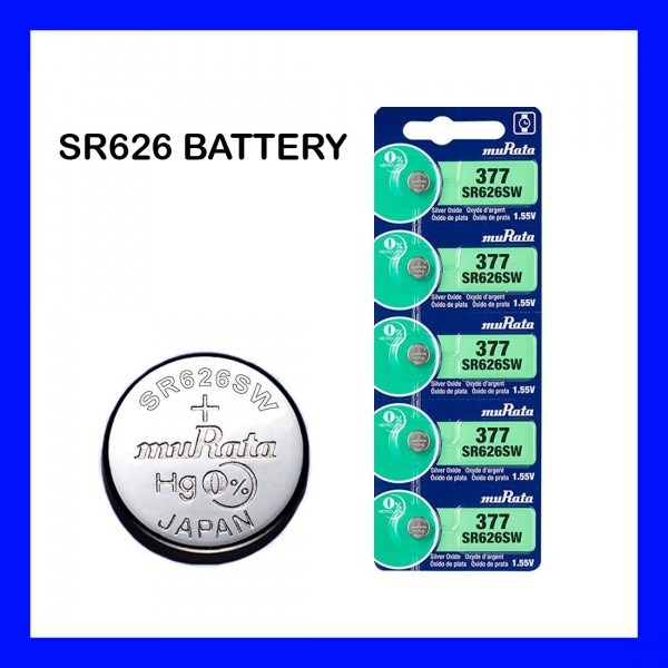 ถ่านกระดุม Murata 377/SR626SW ของแท้ Silver Oxide Battery 1.55V COIN (MADE IN JAPAN) พร้อมส่ง