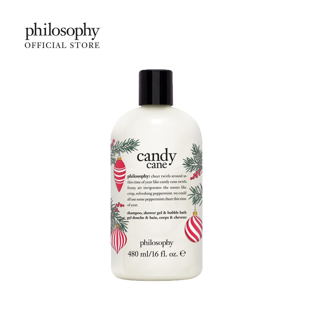 Shopee Thailand - Philosophy Candy Cane Shampoo, Shower Gel & Bubble Bath 480ml