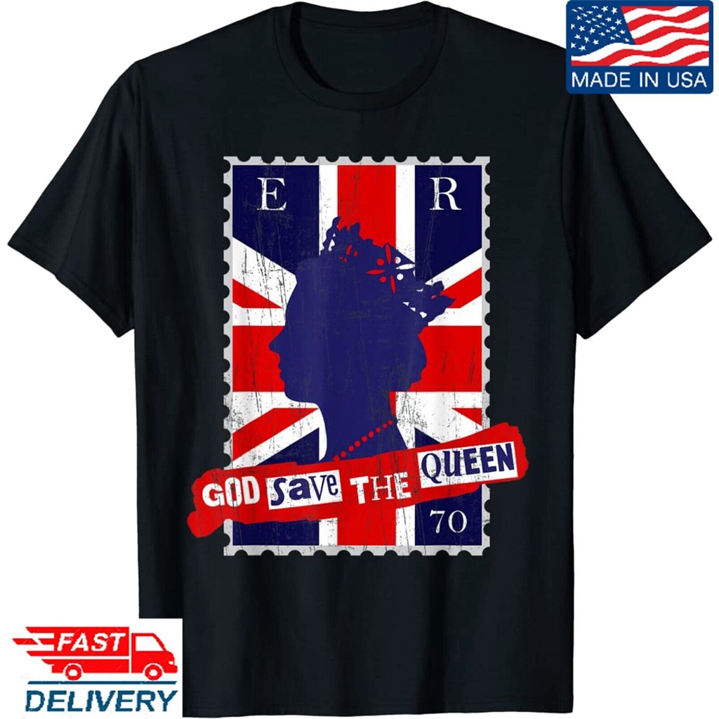 เสื้อยืด พิมพ์ลาย Queen'S Platinum Jubilee God Save The Queen สไตล์อังกฤษ