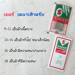 เข็มจักร เข็มจักรเล็ก จักรกระเป๋า จักรถีบ ตราSINGER (1ห่อ10เล่ม)