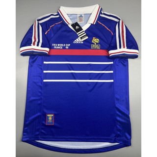 เสื้อบอล ย้อนยุค ทีมชาติ ฝรั่งเศส 1998 เหย้า Retro France Home แชมป์บอลโลก World Cup Champions เรโทร คลาสสิค