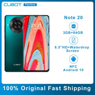 Original Cubot Note 20 NFC 3GB RAM 64GB ROM Smartphone 6.5 HD+ Display  Android 10 Dual SIM 4G LTE Face ID