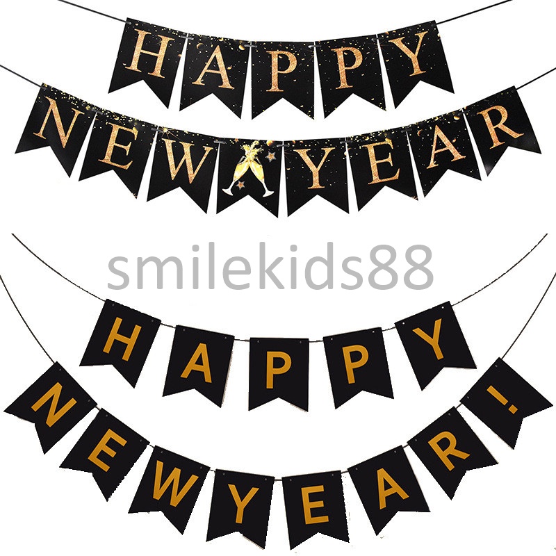 (พร้อมส่ง)ธงปีใหม่ ธงHAPPY NEW YEAR 2026 ใช้ตกแต่งงานปาร์ตี้ปีใหม่ ตกแต่งงานเลี้ยงปีใหม่ flag ธงHAPPY NEW YEAR 2026