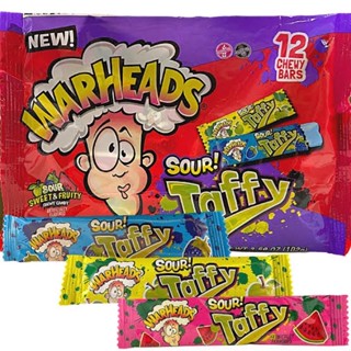 🇹🇭 พร้อมส่งจากไทย 🇹🇭 ขนม USA WARHEADS TAFFY ซูกัสแผ่นรสผลไม้