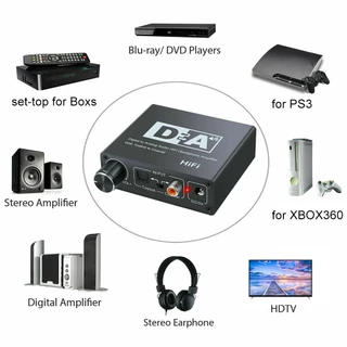 Hifi dac Amp Digital To Analog Audio Converter RCA 3.5 มม.เครื่องขยายเสียงหูฟัง Toslink Optical Coaxial Output แบบพกพา dac 24bit