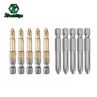 ดอกสว่านไขควงแม่เหล็ก PH2 Phillips 50 มม. 1/4 Hex Shank Crv S2 5 ชิ้น