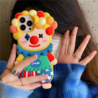 เคสโทรศัพท์มือถือ ซิลิโคนนิ่ม ลายการ์ตูนโจ๊กเกอร์ 3D น่ารัก สําหรับ iphone 14 13 12 11 pro max 14 promax