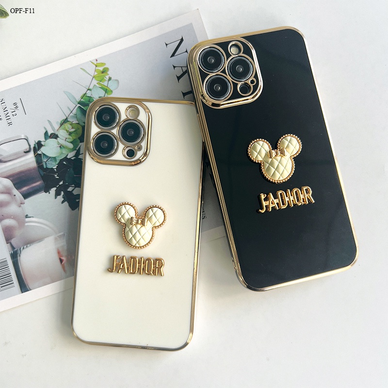 OPPO F11 F9 F7 F5 Find X3 Pro Youth เคสออปโป้ สำหรับ Case Mouse เคสโทรศัพท์ Electroplated Accessories Cover