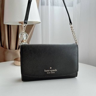 Kate Spade Crossbody Bag Small Flap Crossbody Black WLR00632