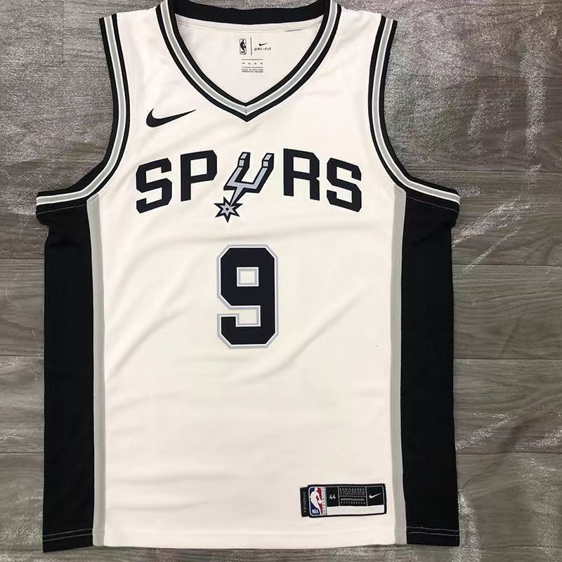 ป่าในสต็อก TR22HGR3 NBA Basketball Mens Jersey ลดราคา San Antonio Spurs #9 Tony Parker Heat-pressed 