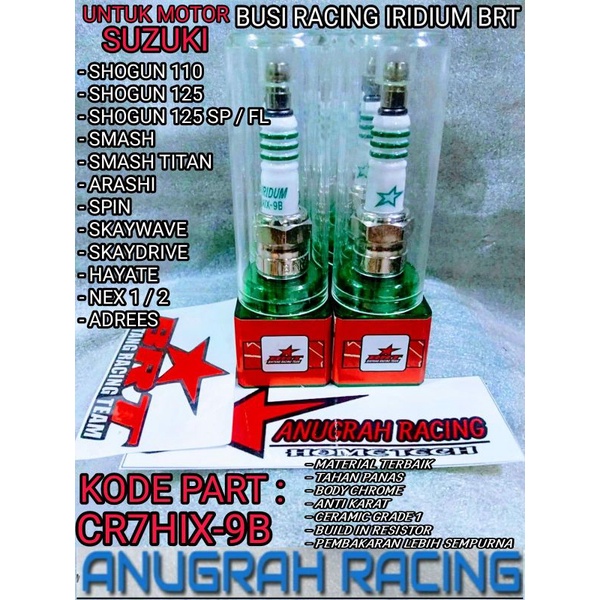 RACING SPARK PLUG BRT IRIDIUM CR7HIX-9B SHOGUN 110 SHOGUN 125 SP FLKAY SMASH TITAN ARASHI SPIN HAYAT