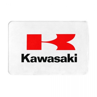 พรมเช็ดเท้า ผ้าสักหลาด กันลื่น ลายโลโก้ Kawasaki ขนาด 16x24 นิ้ว แบบแห้งเร็ว สําหรับห้องน้ํา ห้องน้ํา พร้อมส่ง