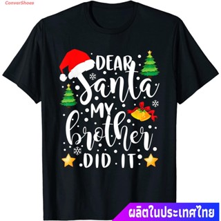 ConverShoes เสื้อยืดแขนสั้น Dear Santa My Brother Did It Funny Christmas Pajama T-Shirt Sports T-shirt