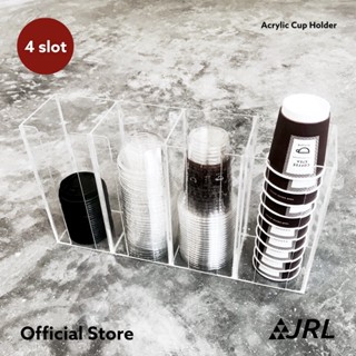 JRL ที่ใส่แก้วและฝาอคริลิก แก้วโอ่ง 4 ช่อง หนา 3 มม (มีหลากสีให้เลือก)