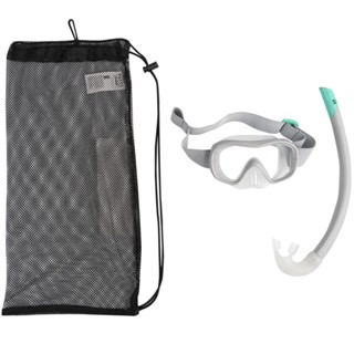 ชุดหน้ากากดำน้ำและท่อหายใจ หน้ากากดำน้ำเด็ก SUBEA Kids Snorkelling Mask and Snorkel Set SNK 500 JR - Grey