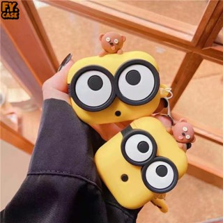 เคสหูฟังบลูทูธไร้สาย ซิลิโคนนุ่ม กันกระแทก ลาย Little Yellow Man สําหรับ AirPods 1 2 3 Pro