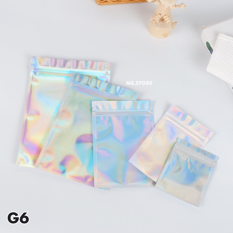 💗พร้อมส่ง💗(G6)ถุงซิป ถุงโฮโลแกรม 20 ใบ