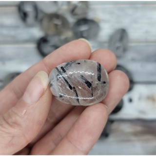 1Pc Natural Black Rutail Quartz 2-3cm Polished Tumble Stone / Top High Quality Stone / Pocket Stone Healing Crystal.
