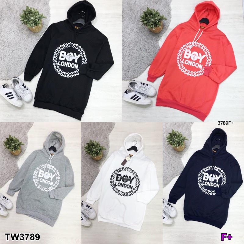 CS3789  เสื้อคลุมกันหนาวมีฮู้ดคลุม สกรีนลาย Boy London  hooded sweatshirt with Boy London print