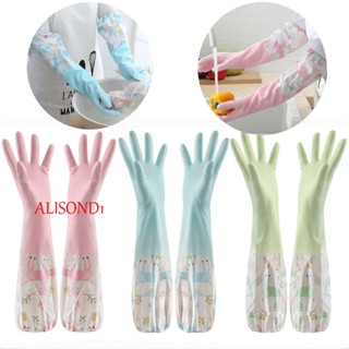 Alisond1 ถุงมือชั้นเดียว ทนทาน ในครัวเรือน ยางยืด ทําความสะอาด เครื่องมือล้างจาน