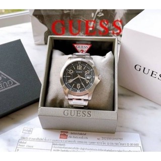 ⌚นาฬิกาข้อมือผู้ชายGuess ผช.ตัวเรือนและสายสเตนเลสสีเงิน มีช่องบอกวันที่ หน้าปัด 42 มิล