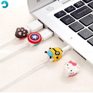 ผลิตภัณฑ์ใหม่ เมล็ดพันธุ์ สปอตสินค้า❤【akula store】1PC Cute Data Line Protector Cartoon Cable Bite Soft Silicone US/เมล็