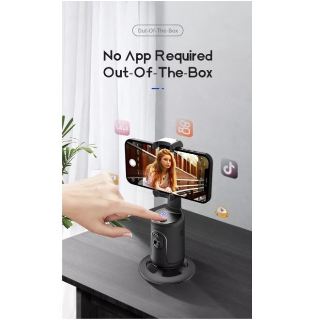 0TELESIN ถ่ายภาพอัจฉริยะ Gimbal Selfie P01 360° Rotation Auto Face TRACKING 360°การติดตามใบหน้าอัตโน