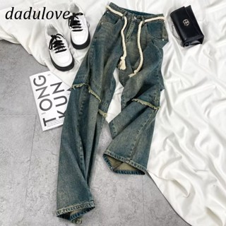 DaDulove💕 New Autumn and Winter American Workwear Jeans Drawstring Elastic High Waist Womens Wide Leg Pants