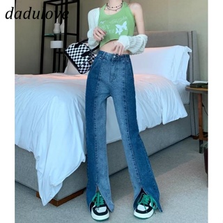 DaDulove💕 New Korean Version of Slightly Bootcut Jeans Elastic High Waist plus Size Womens Wide Leg Pants