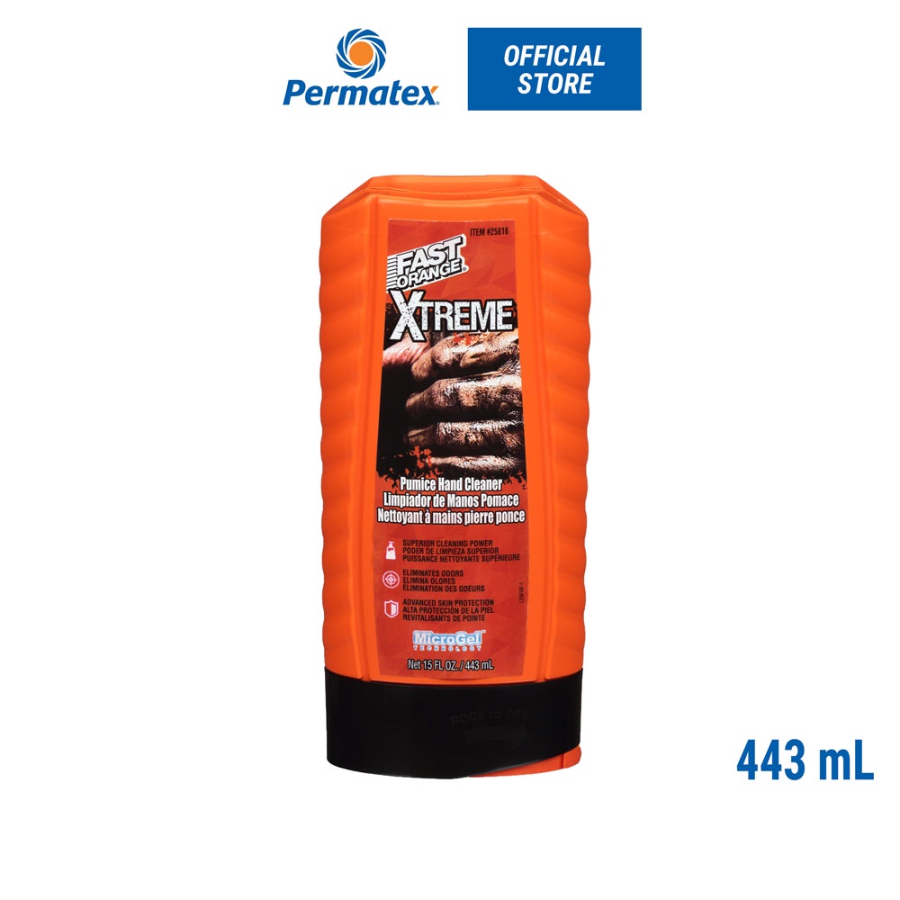 Permatex 25616 Fast Orange Xtreme Pumice Hand Cleaner ฟาสท์ ออเรนจ์ ครีมล้างมือ สูตรผสมผงขัดหินภูเขาไฟ ขนาด 15 oz.