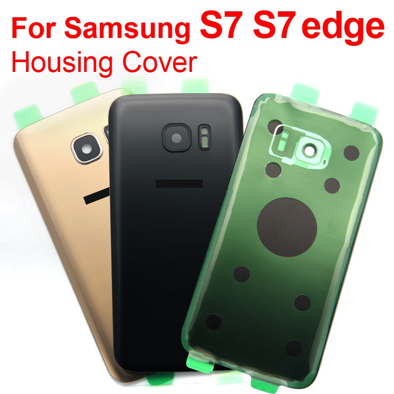 สําหรับ Samsung Galaxy S7 G930 G930F S7 Edge G935 ฝาหลังแบตเตอรี่ด้านหลังประตู 3D แผงกระจกกรณีกาวเปล