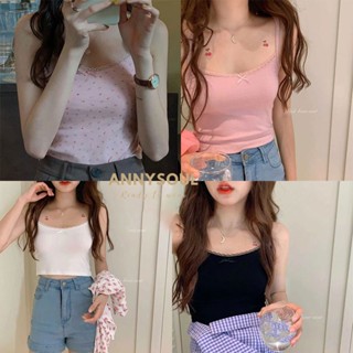 เสื้อครอปสายเดี่ยว  เสื้อครอปลายดอก  เสื้อครอปรัดรูป  แฟชั่นฤดูร้อน  สําหรับผู้หญิง  เสื้อครอปเเต่งโบว์