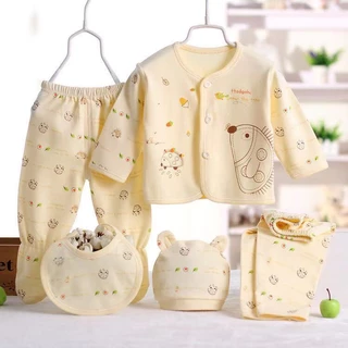 Babyonline(Y139)L4 (ส่งด่วน1วัน)ชุดเซ็ตเด็กแรกเกิดลายการ์ตูน5ชิ้น ผ้าฝ้าย นิ่ม อ่อนโยนต่อผิวเด็ก เหมาะกับเด็ก0-3เดือน
